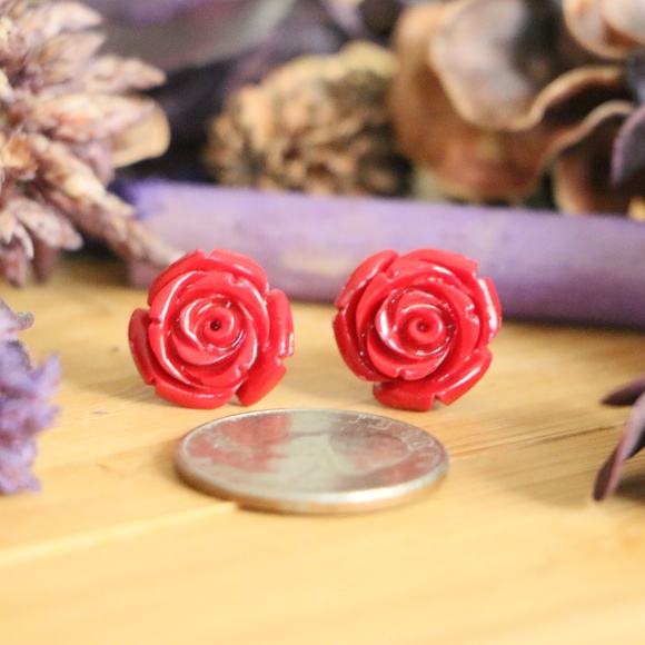 925 Sterling silver flower earrings 15mm$LAST ACT$ - Picture 5 of 5